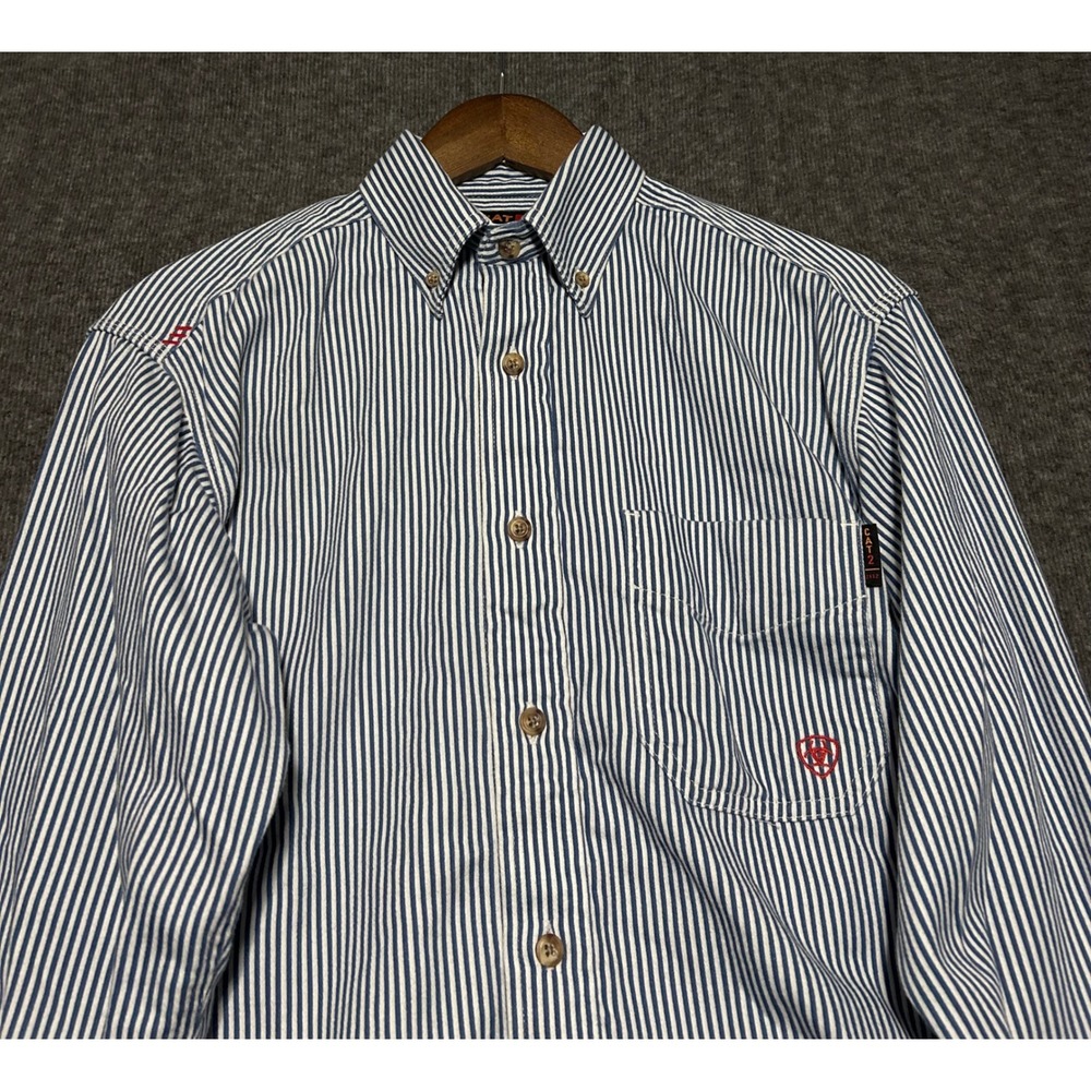 Ariat fr work flame resistant button shirt Mens striped small long sleeve